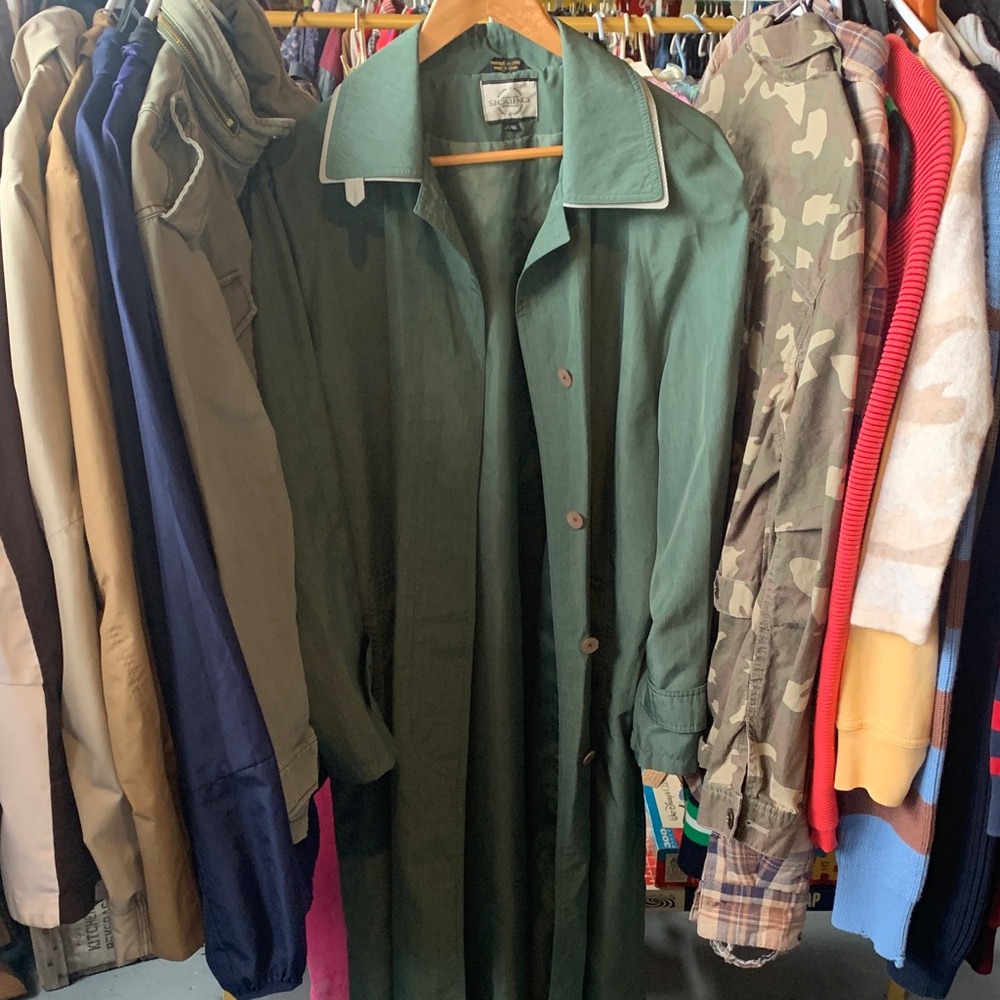 Elegant Green Trench Coat